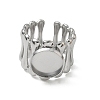 304 Stainless Steel Cuff Ring Components SA-CBA37BC-18C-P-2