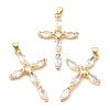Rack Plating Brass Micro Pave Cubic Zirconia Pendants KK-A185-36G-1