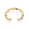 Brass Micro Pave Cubic Zirconia Cuff Rings for Women KK-T071-68G-3