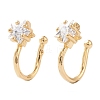 Brass Micro Pave Clear Cubic Zirconia Cuff Earrings EJEW-H109-02G-1