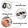 Yilisi 12Pcs 12 Style Stainless Steel Grooved Finger Ring Settings STAS-YS0001-24-4