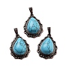 Synthetic Turquoise Teardrop Pendants G-K363-01R-09-1