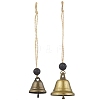 2Pcs 2 Styles Iron Bell Pendant Decorations HJEW-JM02178-1