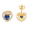 Cubic Zirconia Heart Stud Earrings EJEW-N011-59E-1