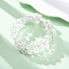 Natural Quartz Crystal Round Beaded Multi-strand Bracelets for Men Women BJEW-G743-02C-2