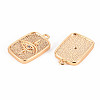 Brass Micro Pave Clear Cubic Zirconia Pendants KK-T062-138G-NF-2