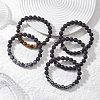 Round Natural Mixed Gemstone & Non-Magnetic Synthetic Hematite Beads Stretch Bracelets for Women BJEW-JB12759-1