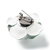 Flower Glitter Imitation Leather with Plastic Pearl Brooch Pin JEWB-K013-02P-02-2