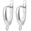 1 Pair Rhodium Plated 925 Sterling Silver Leverback Earrings STER-BBC0006-32P-1