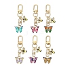 Butterfly Bees Alloy Enamel Pendant Decorations HJEW-JM02688-2