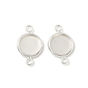 Flat Round Brass Connector Cabochon Settings KK-K414-13F-S-1