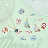 CHGCRAFT 24Pcs 12 Style School Supplies Theme Alloy Enamel Pendants ENAM-CA0001-38-5