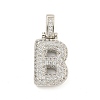 Brass Micro Pave Clear Cubic Zirconia Pendants KK-B099-01P-B-1