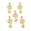 Rack Plating Brass Micro Pave Cubic Zirconia Pendants KK-K270-34G-2