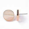 Transparent Resin & Wood Stud Earrings EJEW-N017-003A-D06-3