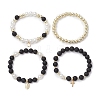 4Pcs 4 Styles Gemstone Beaded Stretch Bracelets Sets BJEW-JB111342-4