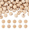 100Pcs 10 Style Unfinished Natural Wood European Beads WOOD-TA0001-55-1