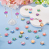 20Pcs Polymer Clay Flower & CCB Frame Links Connector Charms CLAY-TADJ0001-08P-6