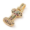 Brass Micro Pave Cubic Zirconia Pendants ZIRC-P121-01G-I-2