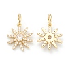 Brass Clear Cubic Zirconia Charms ZIRC-B010-15G-2