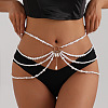 Zinc Alloy and Imitation Pearl Round Beaded Multi-Layered Waist Belly Chains for Women FS-WG06AFB-01-1