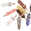 10Pcs 10 Style Natural & Synthetic Gemstone Pointed Pendants G-CJ0001-72-5