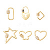 Brass Micro Pave Clear Cubic Zirconia Screw Carabiner Lock Charms ZIRC-TA0001-13G-1