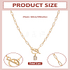 1Pc 304 Stainless Steel Chain & Brass Micro Pave Cubic Zirconia Letter Pendant Necklaces NJEW-LP0001-36B-G-2