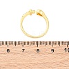 Brass Micro Pave Clear Cubic Zirconia Cuff Rings for Women RJEW-U047-15G-5