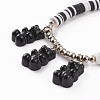 Polymer Clay Heishi Beads Stretch Charm Bracelets BJEW-JB05767-03-2