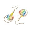 Heart Alloy Enamel & Brass Ring Dangle Earrings for Women EJEW-JE05922-4