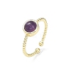 Natural Amethyst Cuff Rings RJEW-E074-01G-03-2