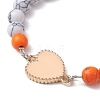 Alloy Enamel Heart Link Bracelet BJEW-JB09999-04-3