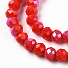 Electroplate Opaque Solid Color Glass Beads Strands EGLA-A034-P4mm-L24-3