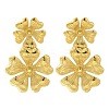 PVD Vacuum Plating 304 Stainless Steel Textured Flower Stud Earrings for Women EJEW-S227-49G-1