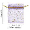 50Pcs 10 Colors Gold Stamping Moon & Star Organza Drawstring Gift Storage Bags ABAG-FS0001-11-4