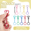 45Pcs 9 Colors Heart Alloy Baking Paint Swivel Clasps and Iron Rings KEYC-GA00015-2