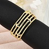 Brass Open Cuff Rings for Women RJEW-R011-05G-3