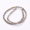 Half Plated Faceted Rondelle Electroplate Glass Beads Strands X-EGLA-D020-3x2mm-14-2