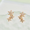 925 Sterling Silver Star Dangle Earrings with Clear Cubic Zirconia for Women JE962A-2