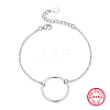 Anti-Tarnish S925 Sterling Silver Circle Ring Link Bracelet Fashion Trend for Unisex OM4570-1-1