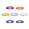 7Pcs 7 Color Natural Malaysia Jade(Dyed) Stretch Bracelets Set with Alloy Hangers BJEW-JB08133-1