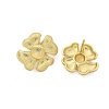 Brass Flower Stud Earrings EJEW-R016-17G-2