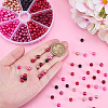 296Pcs 8 Ccolors Baking Paint Pearlized Glass Pearl Round Beads HY-HY0001-07A-3