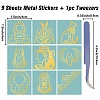 Nickel Metal Waterproof Self-Adhesive Picture Stickers DIY-WH20016-001-2