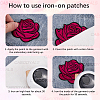 36Pcs 18 Styles Rose Shape Cloth Iron on Embroidered Patches DIY-CY0001-21-5