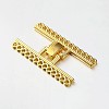 13 Strands Alloy and Brass Fold Over Clasps PALLOY-N0112-06G-1