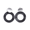 PU Leather Dangle Stud Earrings EJEW-JE03294-3