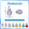 160Pcs 8 Colors Glass Charms PALLOY-PHE00017-4