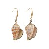 Electroplated Conch Shell Dangle Earrings EJEW-JE02984-03-1